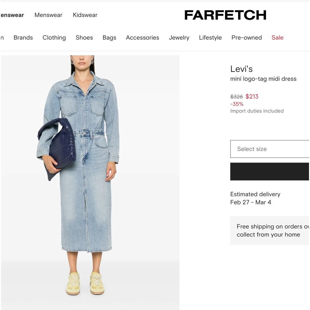 Levi's mini logo-tag midi dress